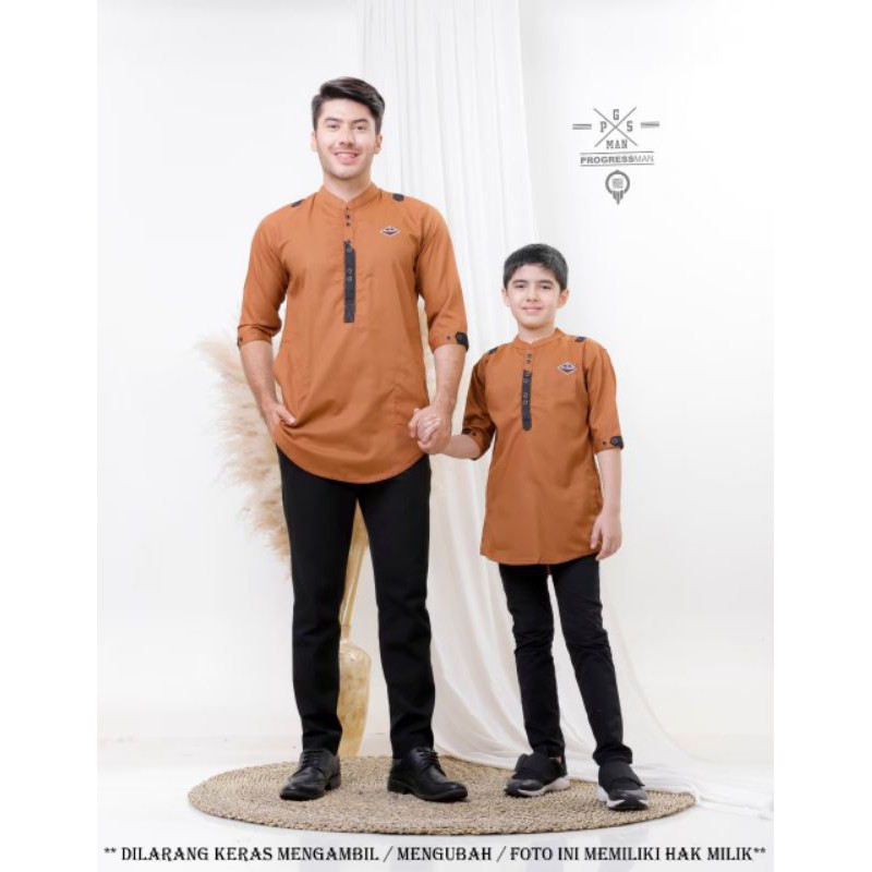 BAJU KOKO KURTA COUPLE AYAH DAN ANAK LAKI LAKI BAHAN LINEN