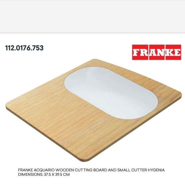Telenan - Franke Chopping Board Wood 37,5 X 39,5 Cm Talenan Kayu Franke