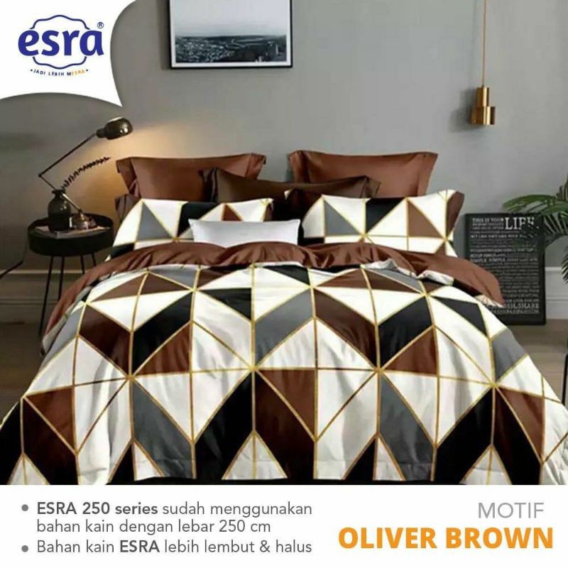 sprei Dan bedcover set katun lokal ESRA motif oliver