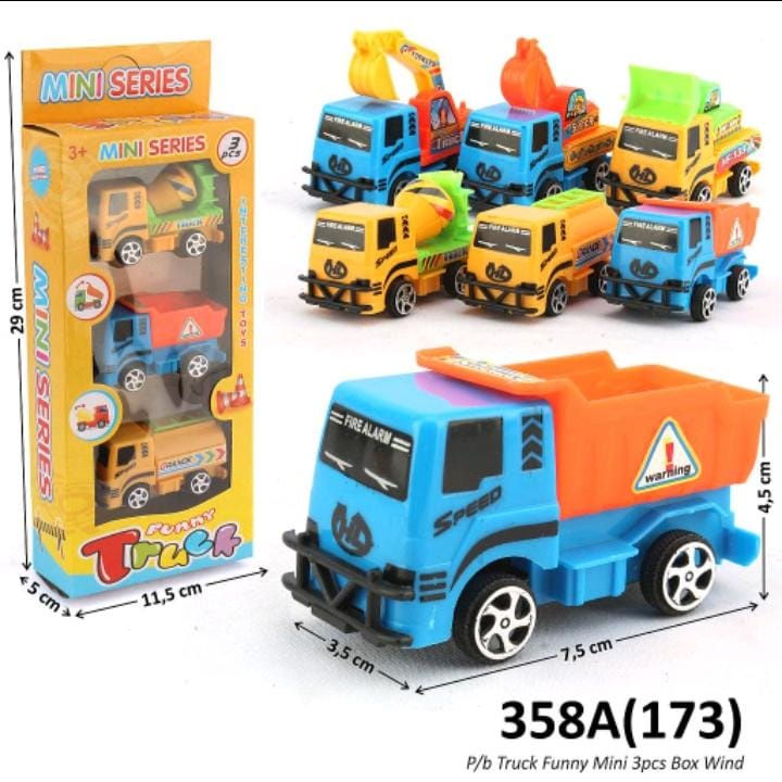 MAINAN FUNNY TRUCK 3PCS TRUCK MINI SERIES (358) MAINAN ANAK