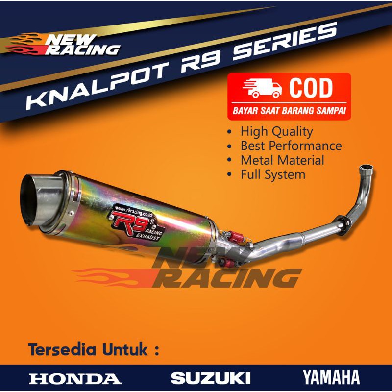 KNALPOT RACING R9 RAINBOW BUNGLON SUPRA X SUPRA 125 SUPRA X110 SUPRA FIT VEGA R KHARISMA JUPITER