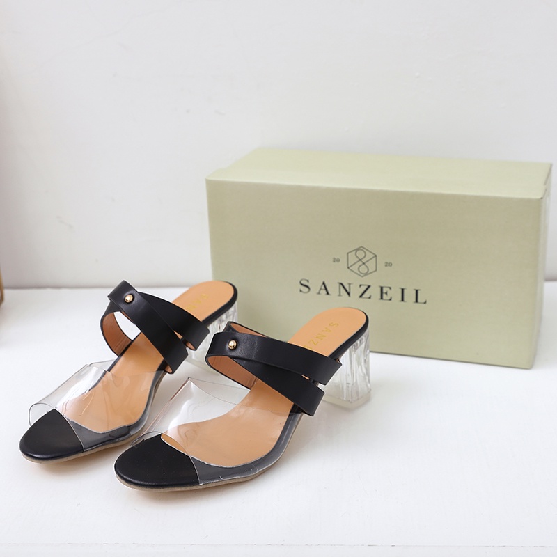 Heels Transparant Wanita import 6cm Sanzeil Vienna 0115