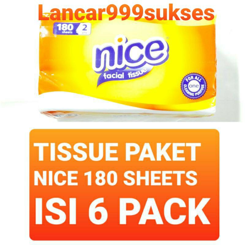 Tissue nice 180 sheets tissue nice 180 sheets ( 6 pc ) harga paket
