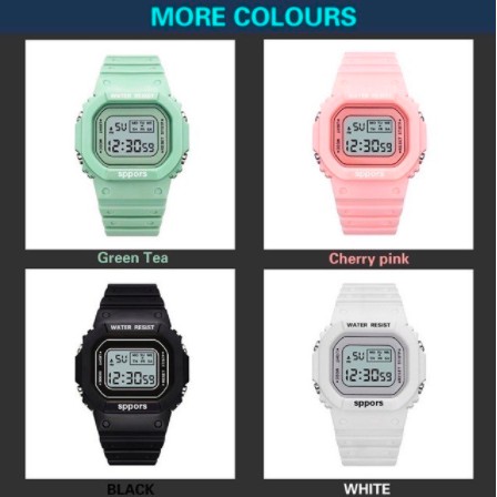 BAJ JAM TANGAN DIGITAL RUBBER PRIA BAJ WANITA SEGI DW-5600 GROSIR MURAH KARET SPORT LED MOTIF BUNGA DAN POLOS COUPLE JF052 C8