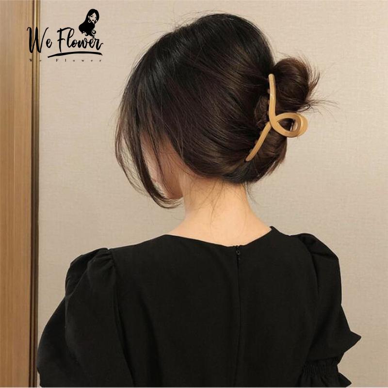 We Flower Trendy Cross Butterfly Hair Claw Clips for Women Girls Big Ponytail Hairpin Banana Hair Clamp