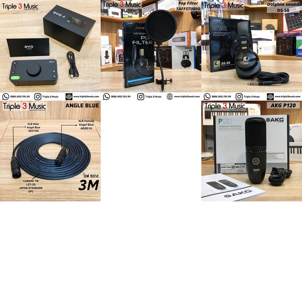 AUDIENT EVO 4 Black Studio Pack Paket Recording