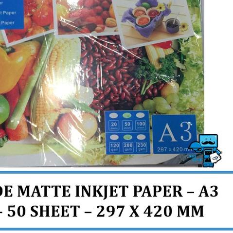 

✱ Kertas Foto ISSO Double Side Matte Inkjet Paper A3 200GSM - 50 Sheet ♤
