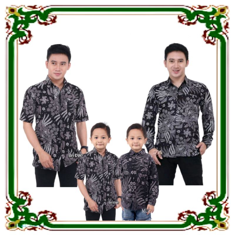 BATIK COUPLE AYAH ANAK / BATIK ATASAN PRIA MOTIF MANGAR SOGAN