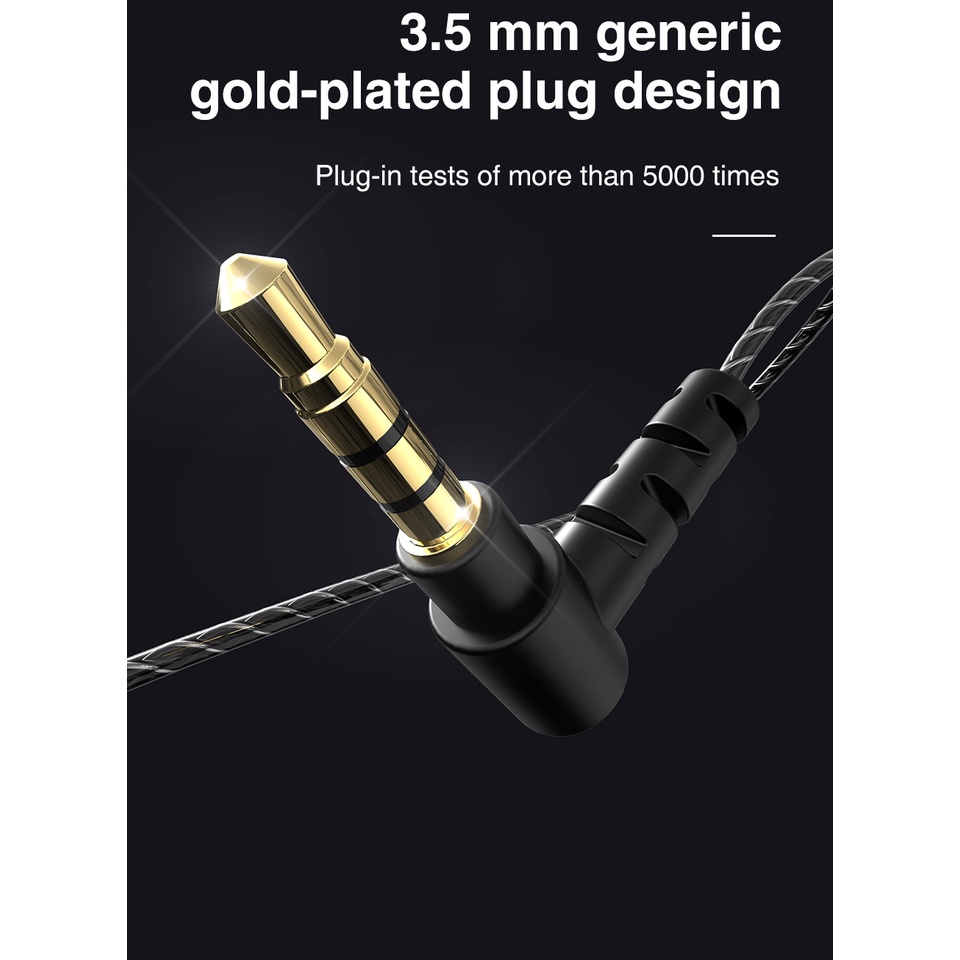 Qkz Sk7 Headset Earphone Sport Dual Driver Jack 3.5mm Heavy Bass Dengan Mic Untuk Handphone / Tablet