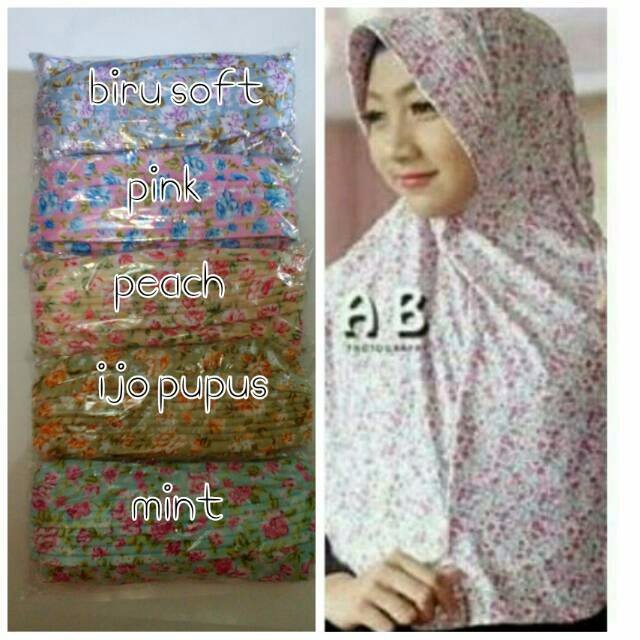Jilbab Instan Serut Motif Bunga Harga Murah Harga Grosir  DISKON