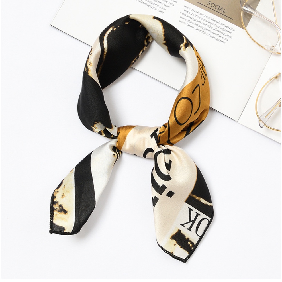 Joshin Scarf Syal Leher Bahan Polyster Wanita Korean Style / Scraf Leher Dekorasi Tas Aksesoris