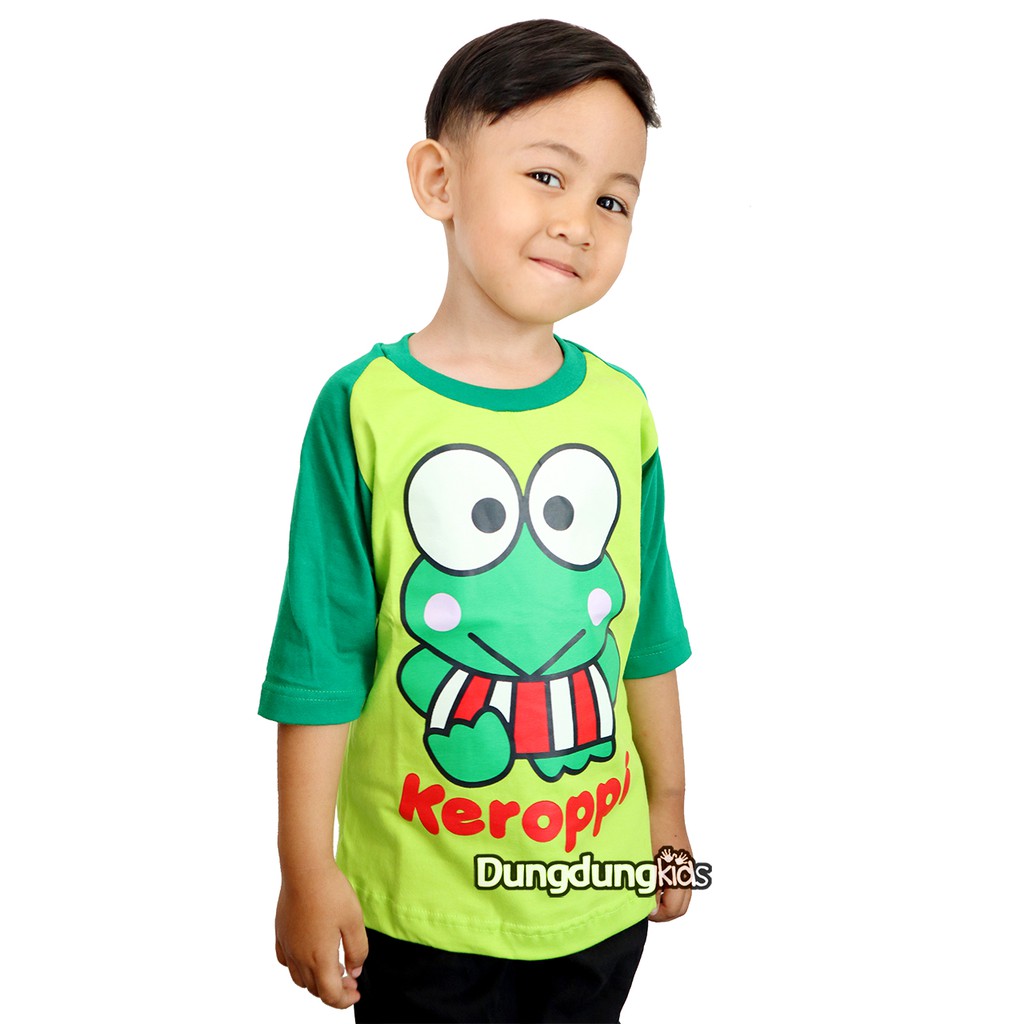 BAJU KAOS RAGLAN KARAKTER PAKAIAN ANAK COWOK MOTIF KARTUN KEROPPI