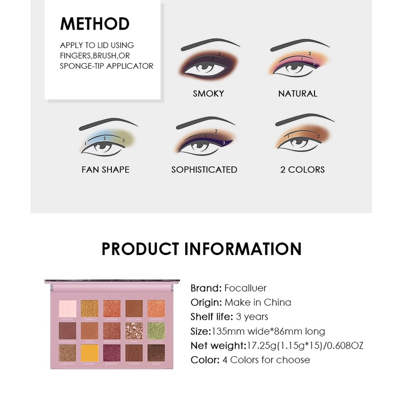 Focallure Go Travel Eyeshadow 15 Colors Eyeshadow Focallure Eyeshadow Palette Focallure Eyeshadow Palet Focallure Eyeshadow Tokyo Focallure Eyeshadow Firenze