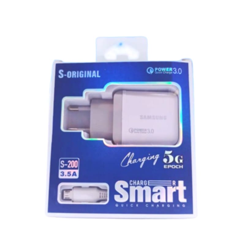 BOS - TC Travel Charger Brand S-200 For Android Casan Merek Branded S200 Kabel Usb Micro &amp; Type C