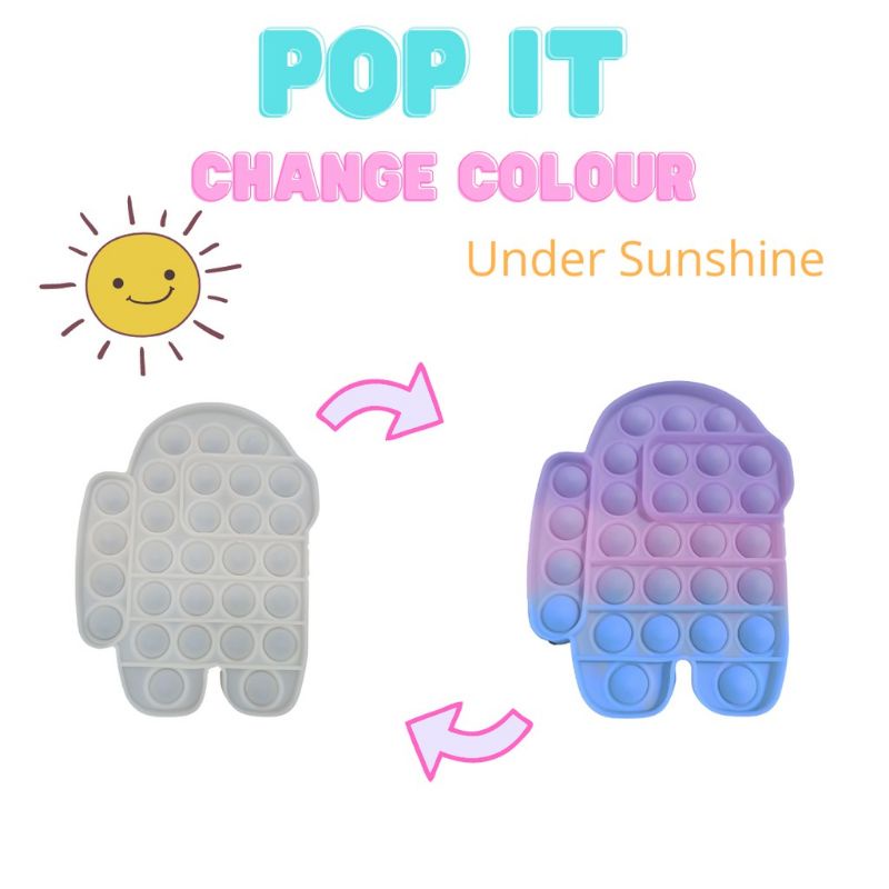 Pop It Fidged Toys Mainan TikTok Push Pop-Among Us UV