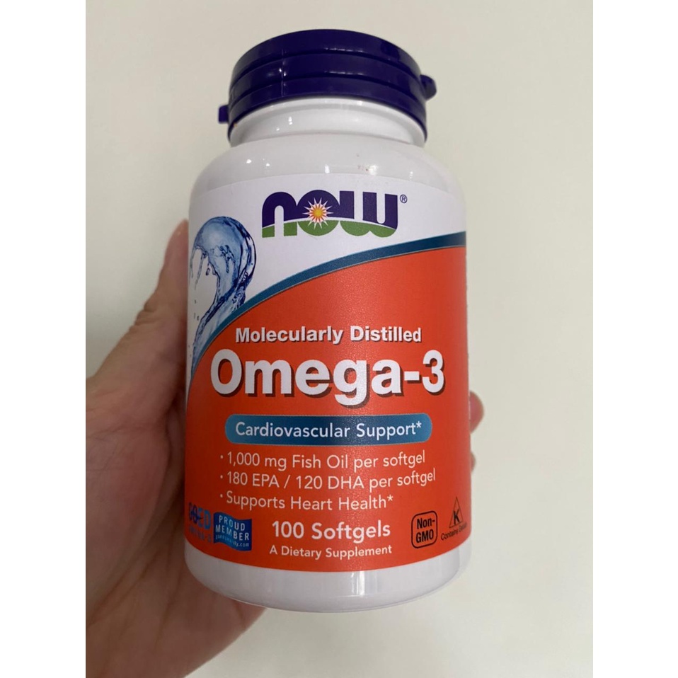 Now Foods Omega 3 1000 mg 180EPA 120DHA Molecularly Distilled