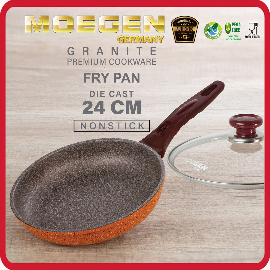 ORIGINAL MOEGEN Germany fry pan 24cm granite series plus tutup kaca