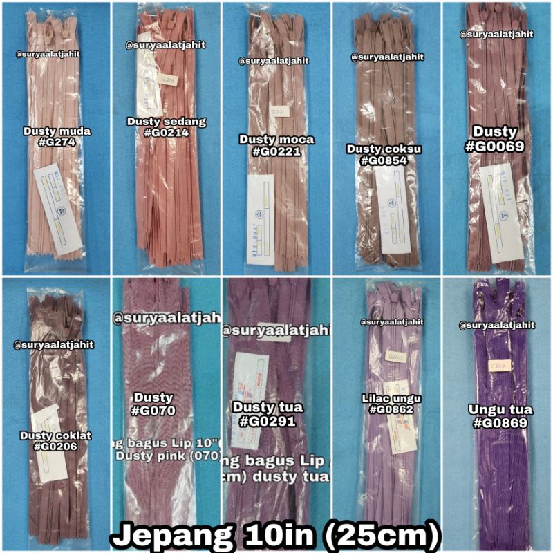 🅱️Resleting jepang Lip 10in/25cm 1warna@1lusin =rp.14.000/12pcs