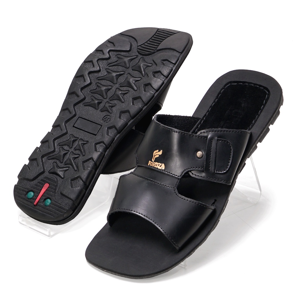 Sendal Slop Pria Casual Kulit Asli Sandal Kekinian Slide Fordza 5033