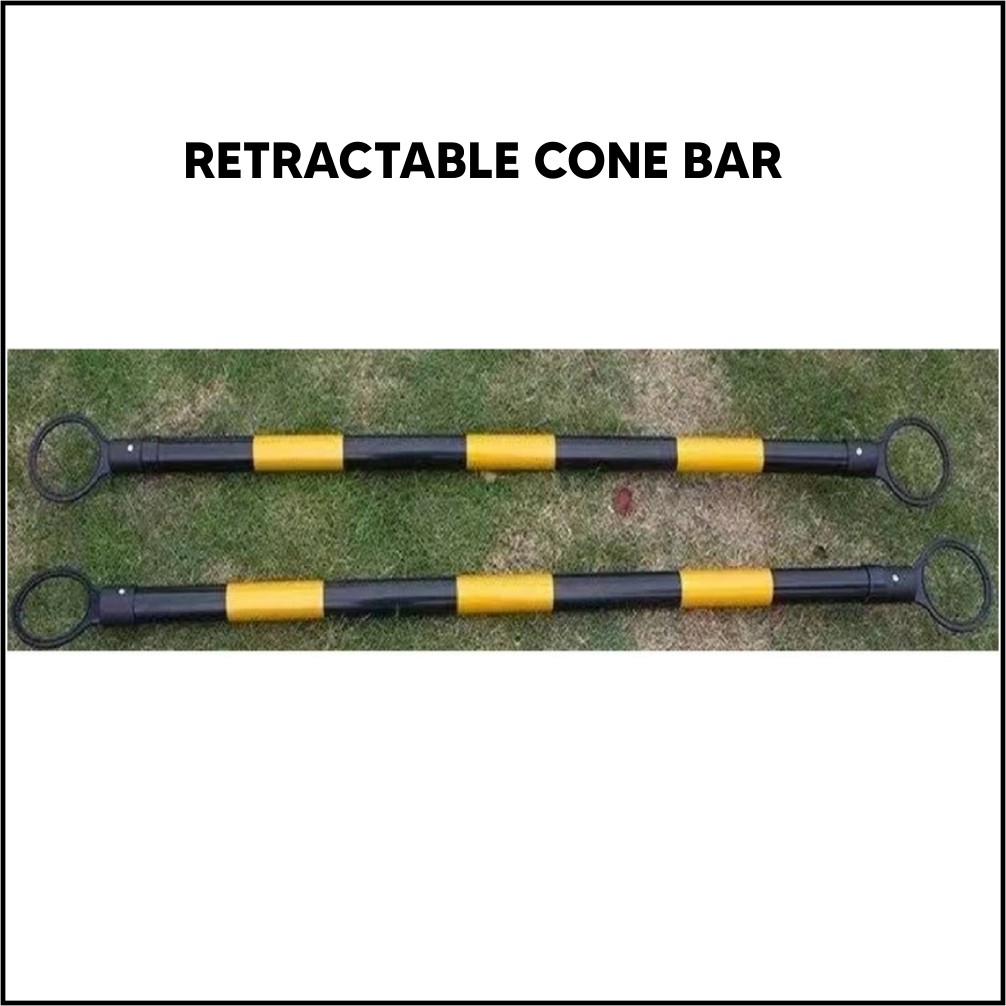 RETRACTABLE CONE BAR / STICK PENGHUBUNG TRAFFIC CONE PENGHALANG - HITAM KUNING