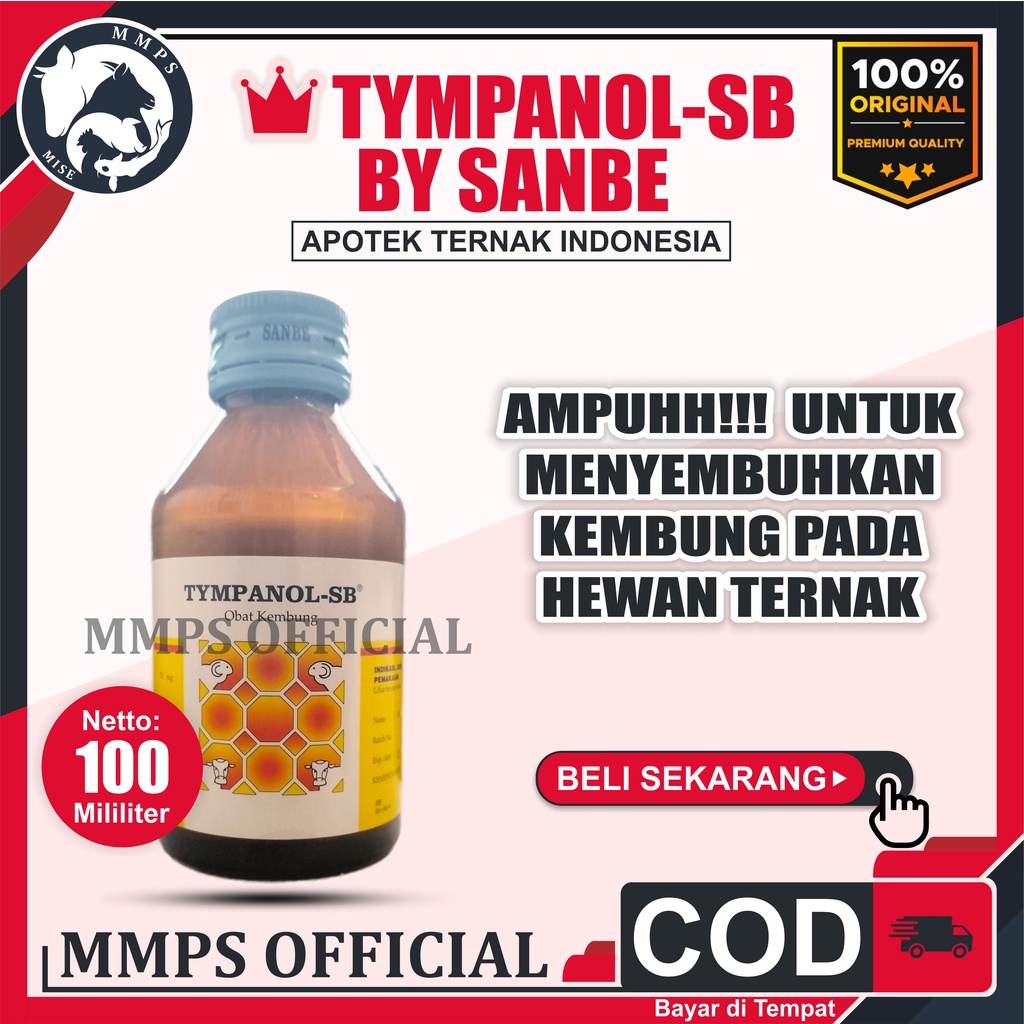 TYMPANOL SB 100 ml SANBE OBAT KEMBUNG HEWAN BESAR