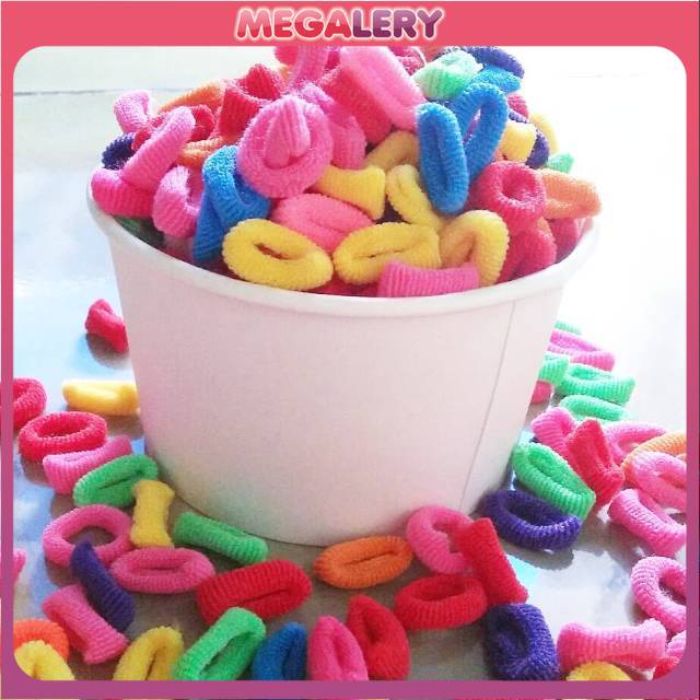 Karet Rambut DONAT Kecil Kuncir Warna Warni Ikat Rambut DONAT