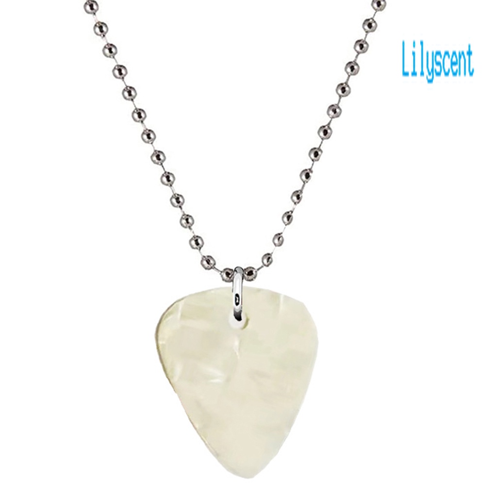 Lily Kalung Rantai Dengan Liontin Pick Gitar Untuk Unisex