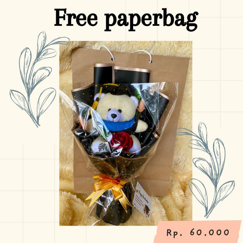 (FREE PAPERBAG) BUKET BONEKA WISUDA | BUKET BUNGA SABUN DAN BUNGA KERING | DRIED AND FLOWERS BOUQET