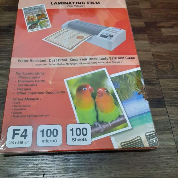 

PALING HOT!! KODE-770 Plastik Laminating F4 Joyko 100 Micron (10 Lembar) / Plastik Laminating Folio