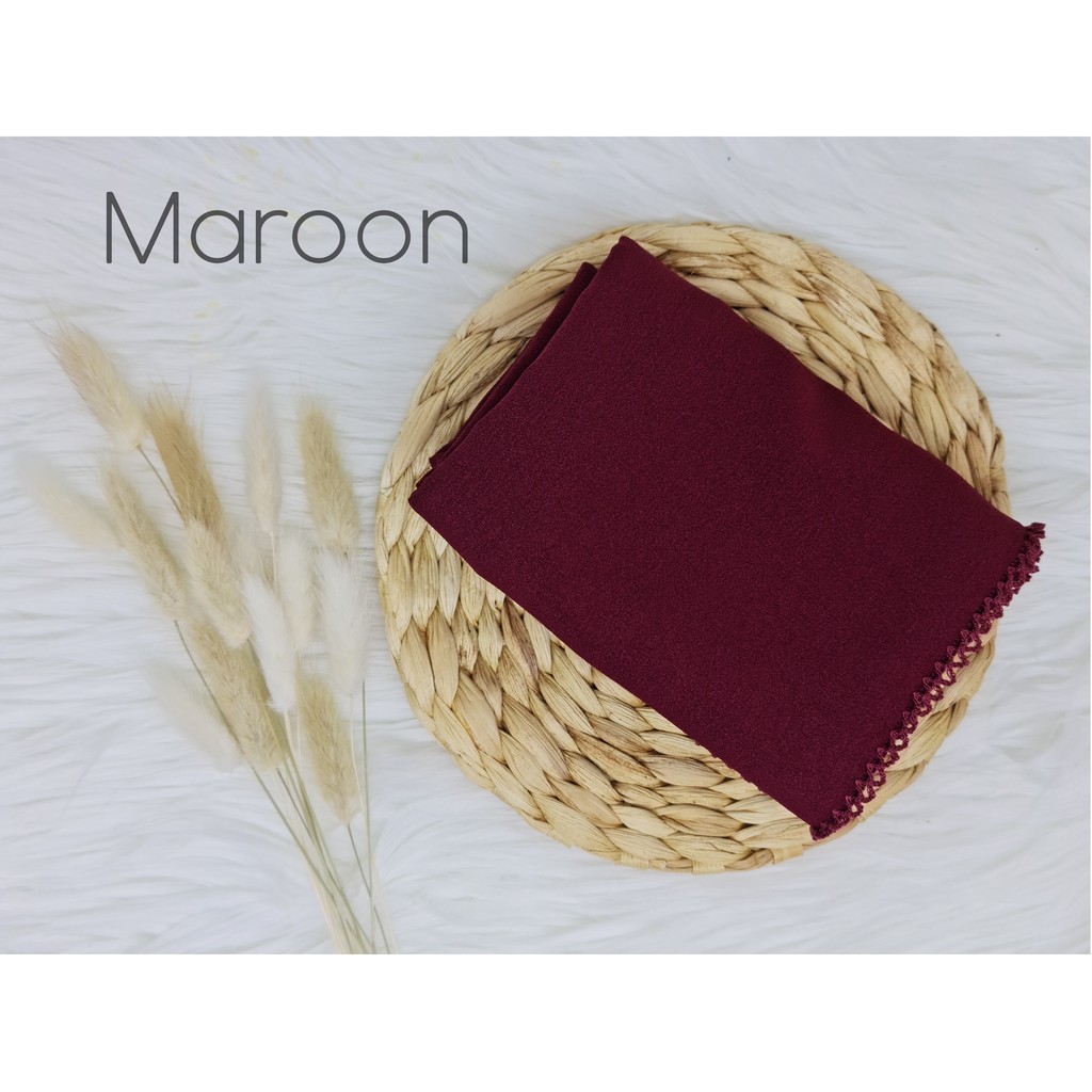 Pashmina Picot Crochet Diamond Stretch-Maroon