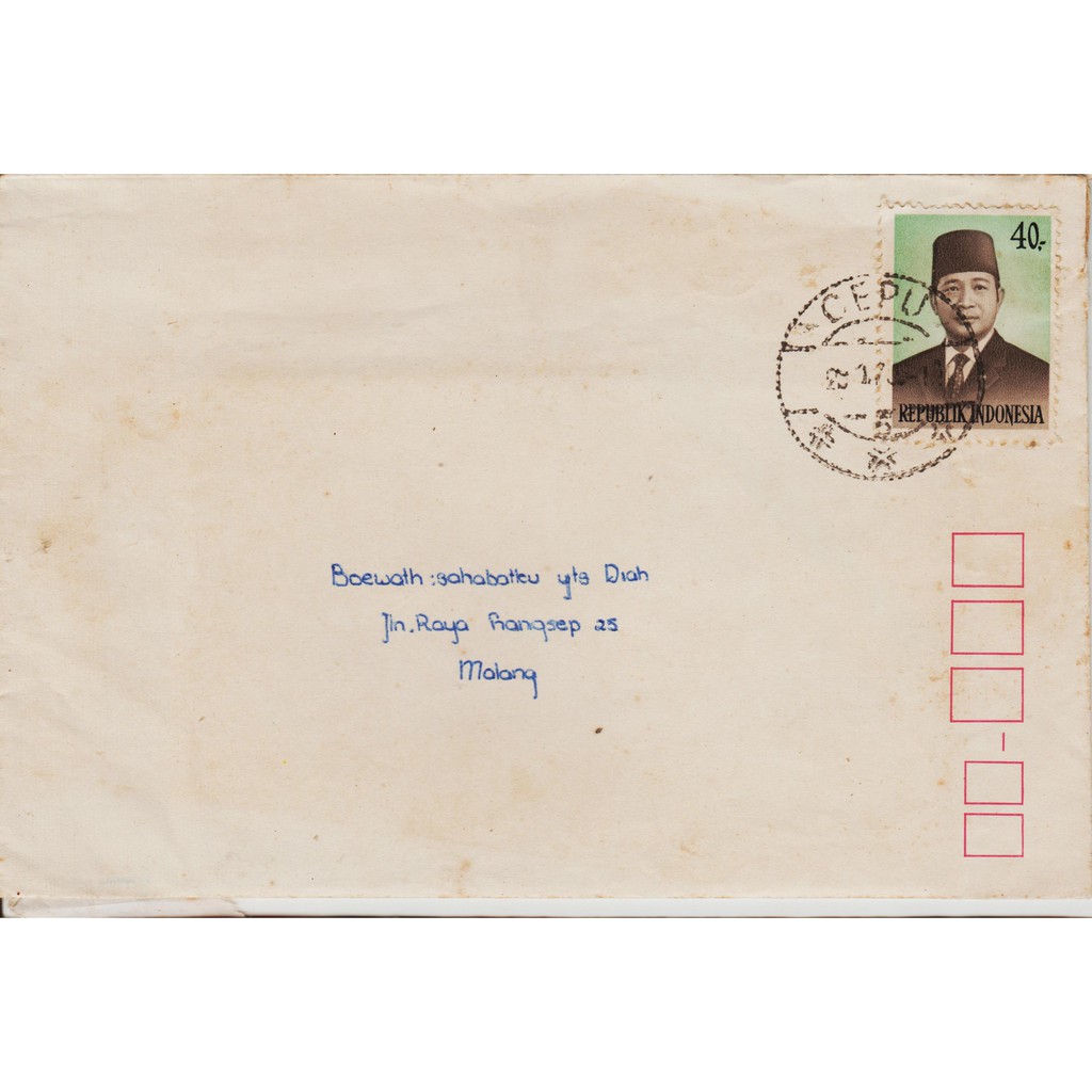 

Perangko Filateli L86 - Indonesia Cover From Cepu To Malang