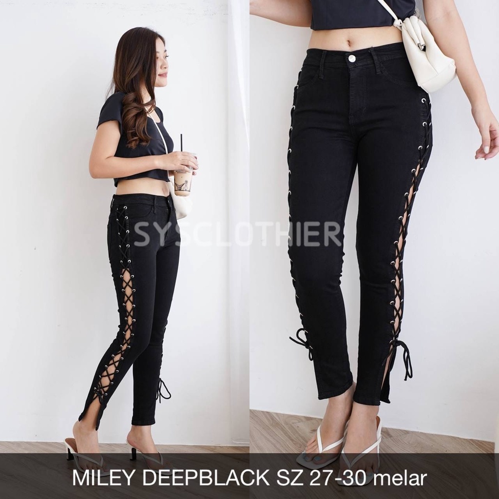 CELANA JEANS WANITA MILEY DEEPBLACK