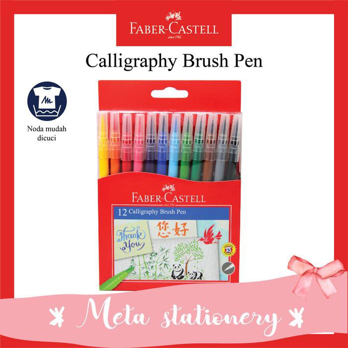 

Kaligrafi / Calligraphy Brush Pen Faber Castell 12 Warna Murah Meriah Ready
