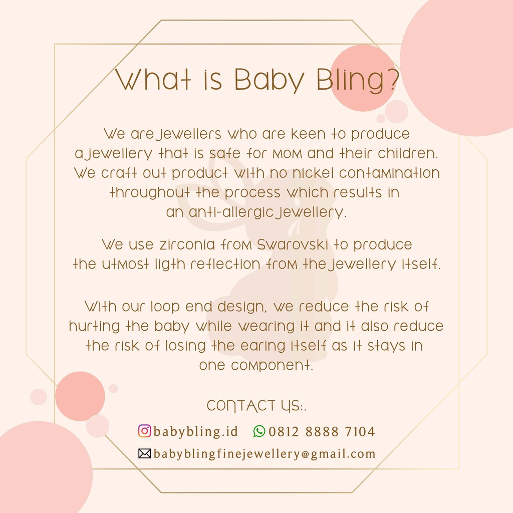 Anting Bayi &amp; Dewasa Baby Bling - Model Mini Stud