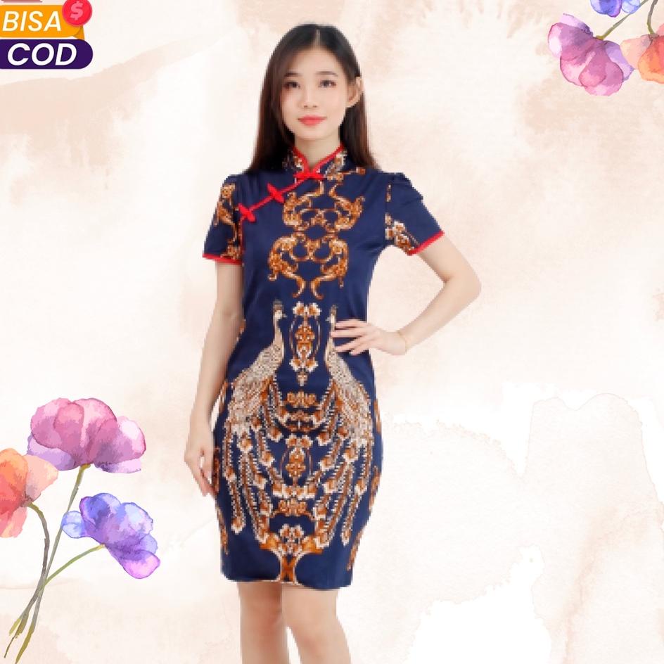 TERLARIS Atasan Batik Full Set Wanita Atasan Baju Batik Modern Batik katun stretch dress china dres 