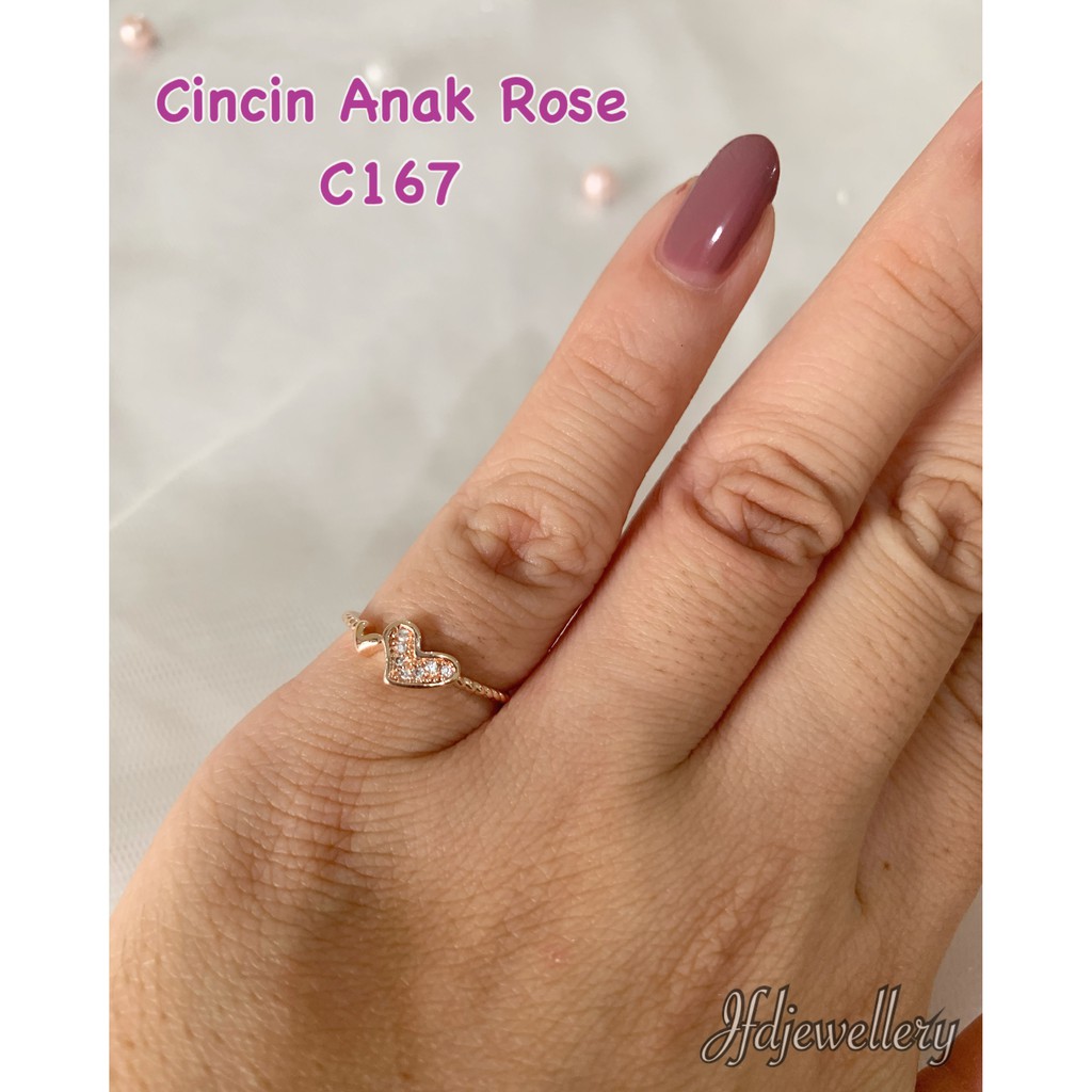 Cincin Titanium Anak love Cincin rosegold size 13,14,15 - C167