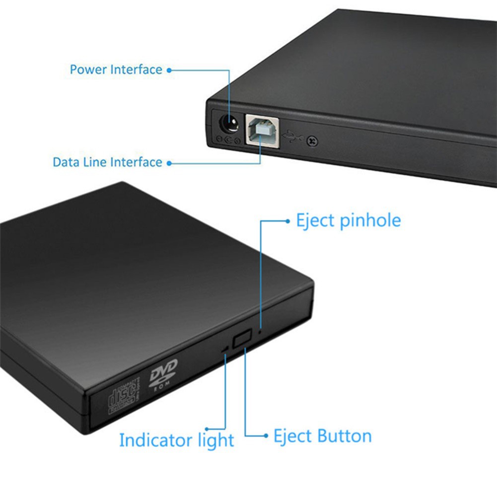 Komputer eksternal DVD drive optik desktop notebook universal USB mobile optical drive membaca disk membakar CD-RW