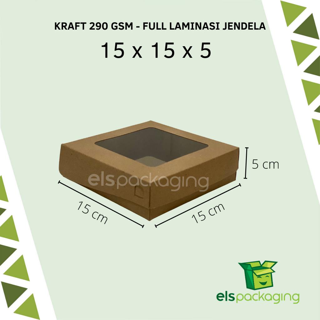 

Dus kraft laminasi jendela dus pizza dus roti box kraft premium brownies ukuran 15x15x5