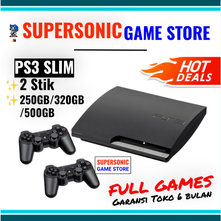 PS3 Slim 250GB/320GB/500GB + 2 Stik (CFW) Playstation 3