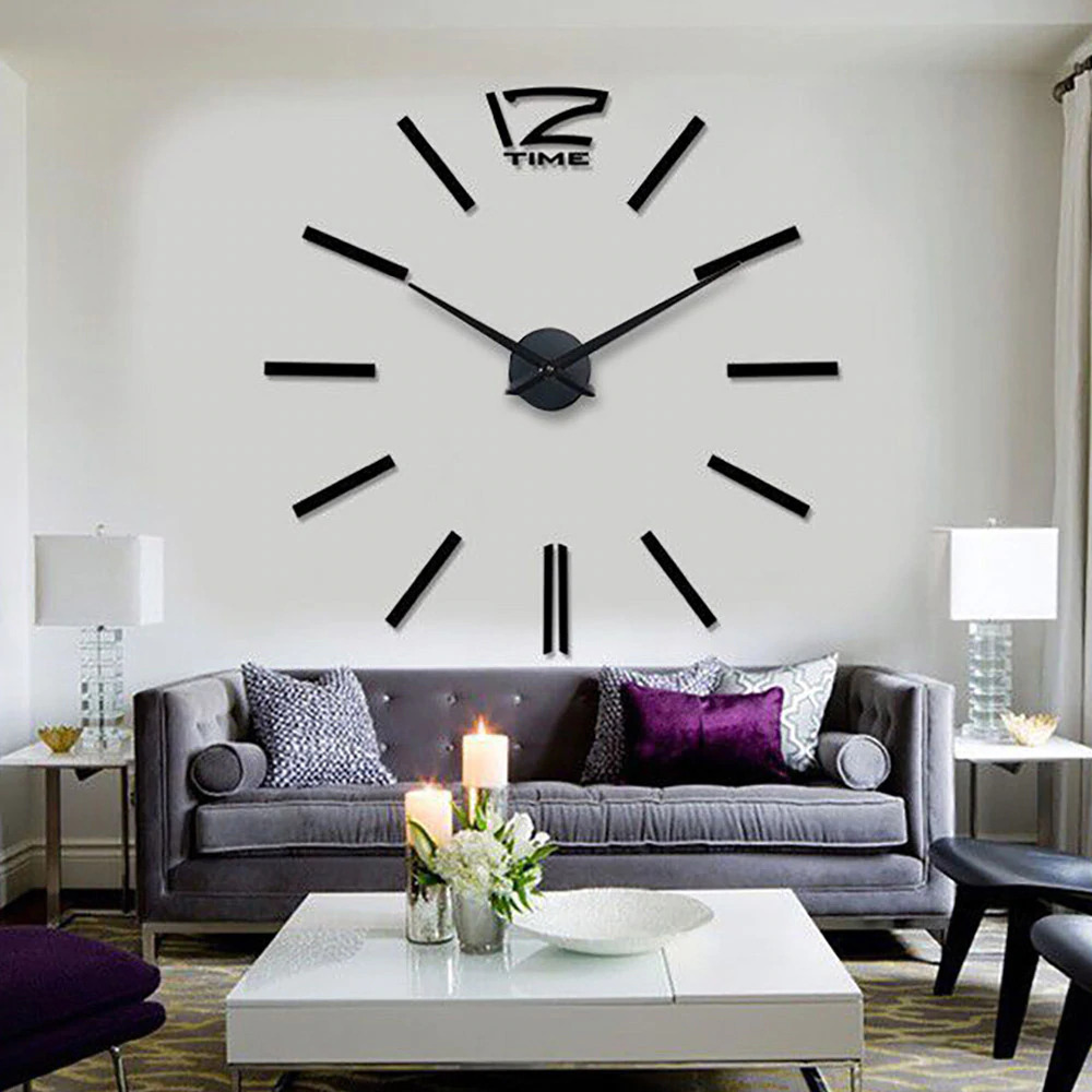 Grab Medan TAFFWARE JAM DINDING BESAR DIY GIANT WALL CLOCK QUARTZ GLOW IN THE DARK 80-130CM - D