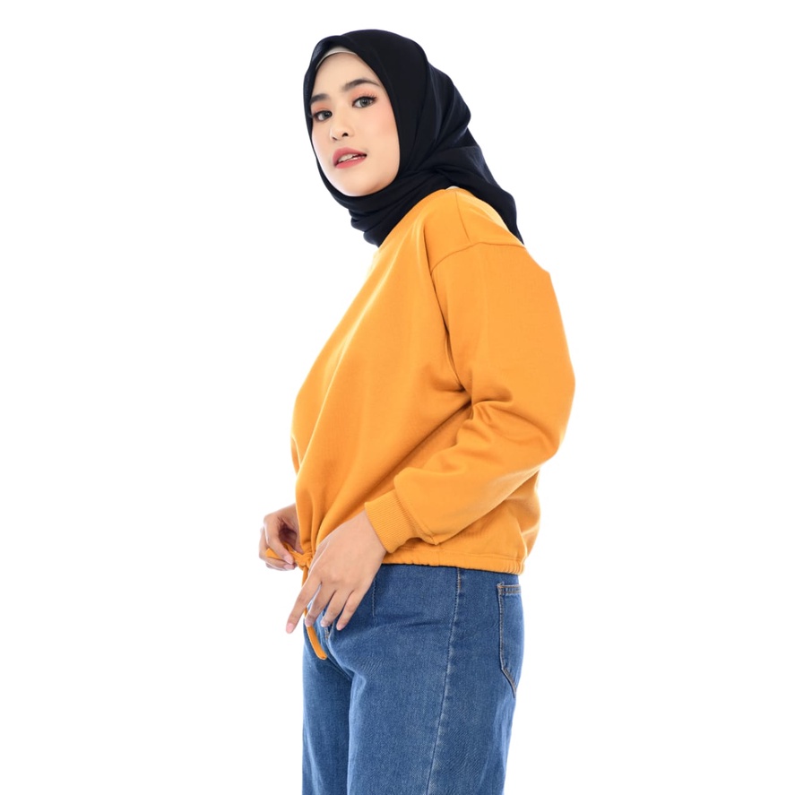 Sweater Crop Wanita X Urband A242 Mustard