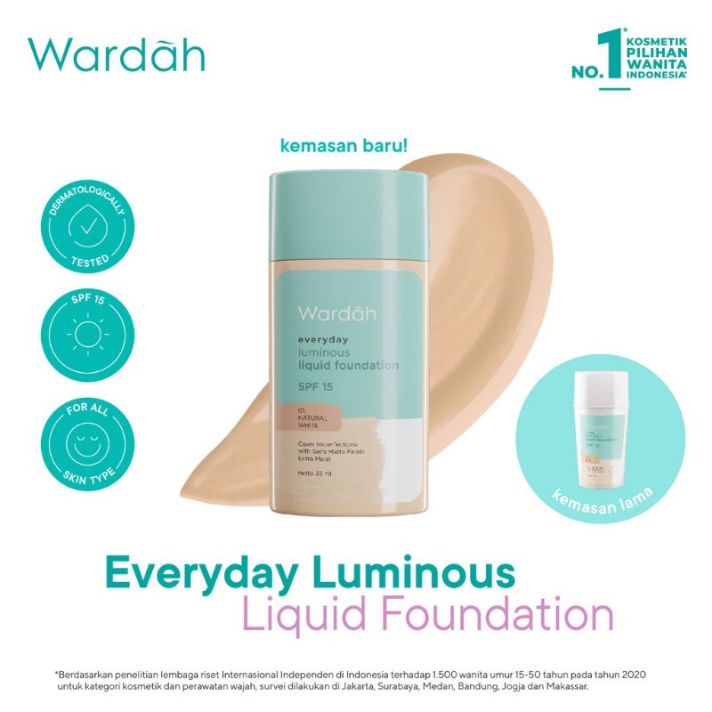Wardah luminous liquid foundation/alas bedak