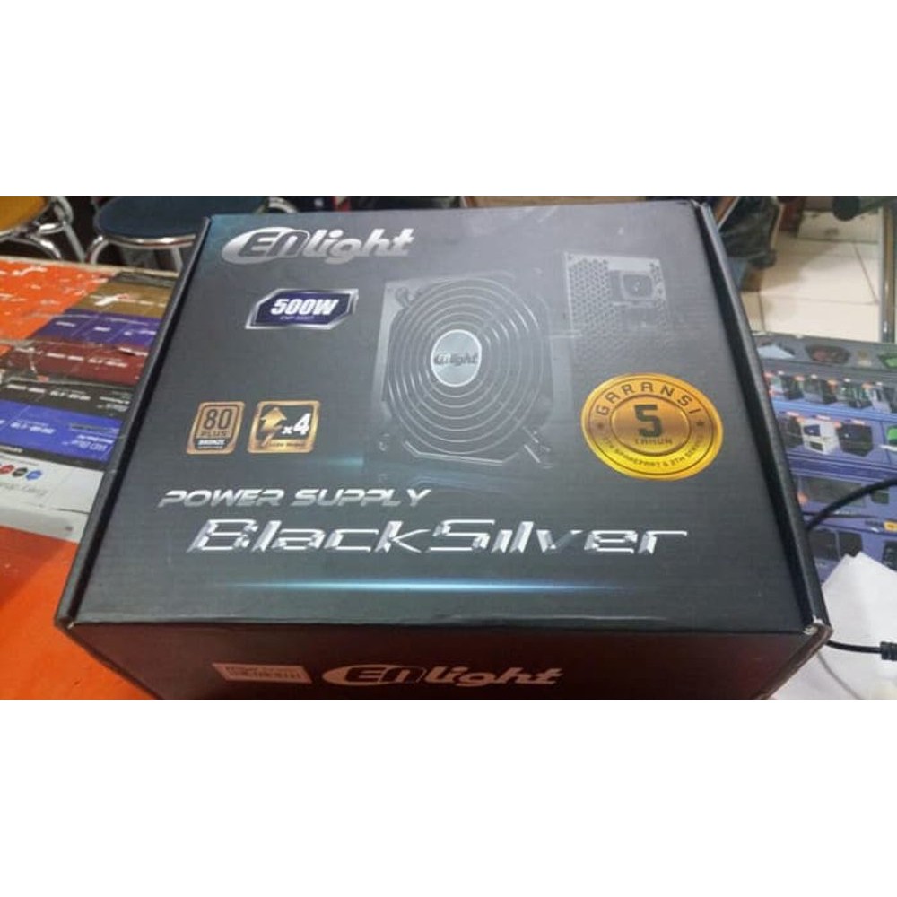 PSU ENLIGHT 500W 80 Plus BRONZE BLACK SILVER Terbaik