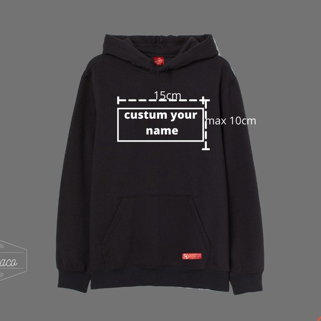 Custom Hoodie Tulisan Simpel Bahan flecee tebal tahan lama Bisa COD Bisa request pake foto sendiri