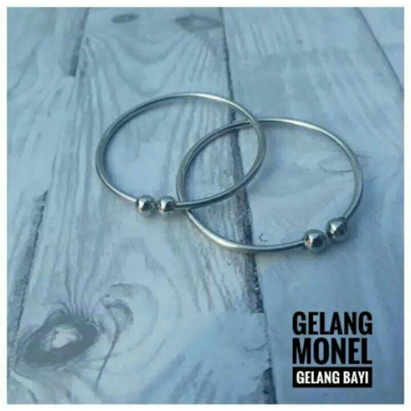 Gelang baja unisex besi putih xk01
