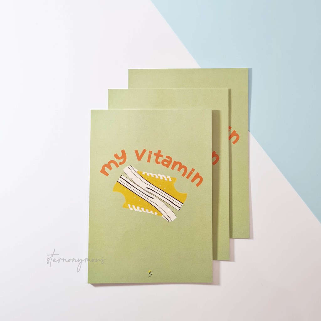 

[Art Print/ Print Art/ Poster Mini A6] – [Converse All Star Yellow Vitamin fan art]