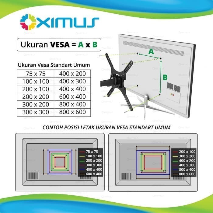 Oximus Hydra ZD1104 Bracket jepit meja LCD LED TV Monitor 13&quot; - 27&quot;