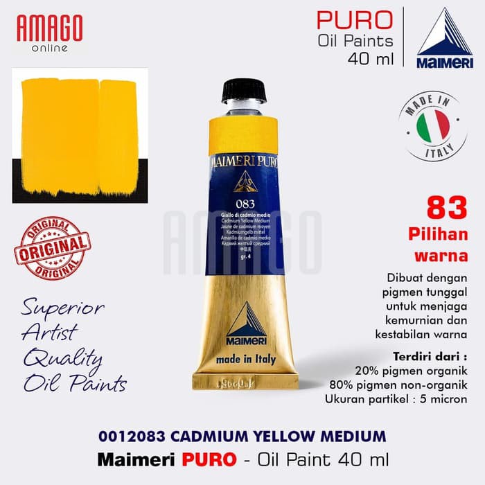 MAIMERI PURO - OIL PAINT - CADMIUM YELLOW MEDIUM - 40ML - M0012083