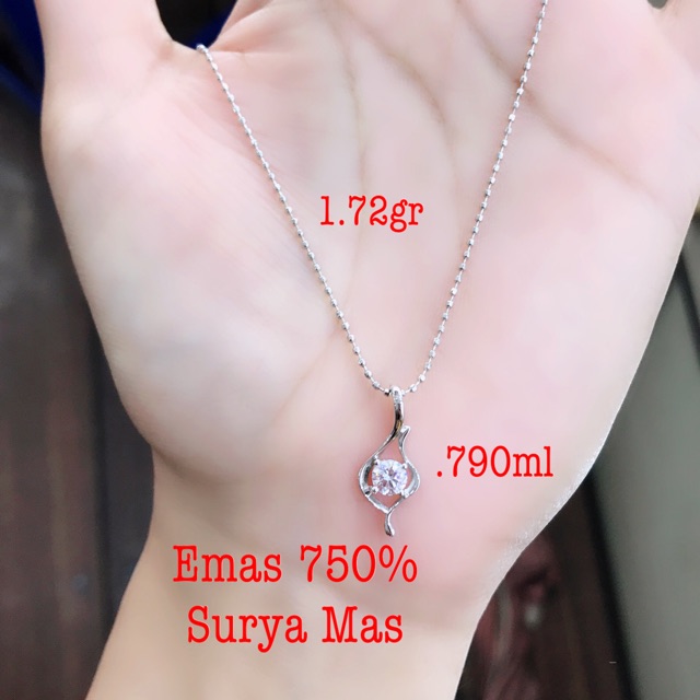 Kalung dan liontin emas 750%