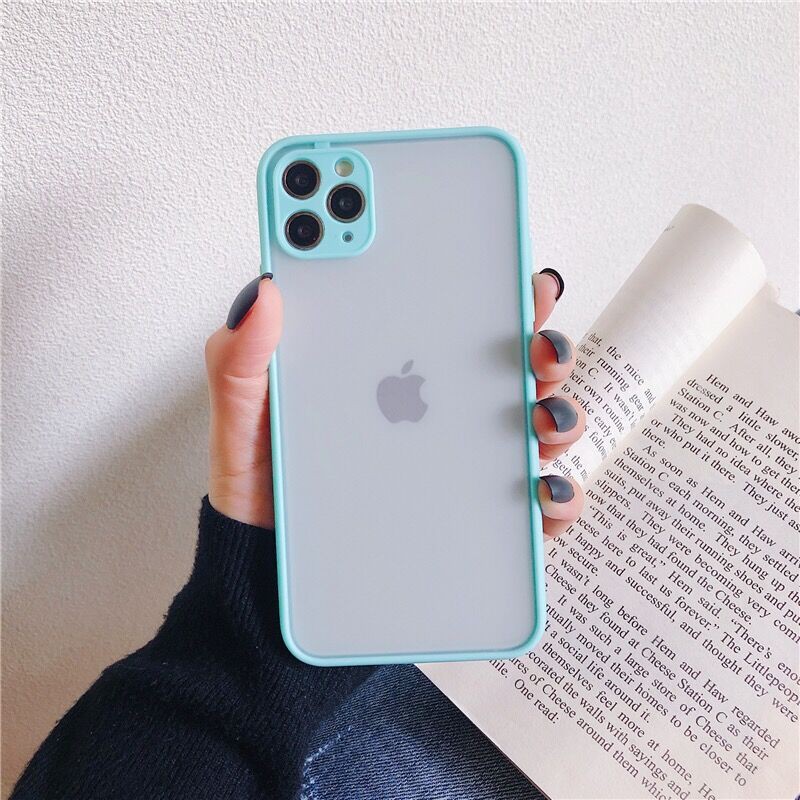 Hard Case Bahan Karet Silikon Matte Warna Kontras Untuk Iphone X Xs Max Xr 11 Pro Max 6 6s 7 8 Plus